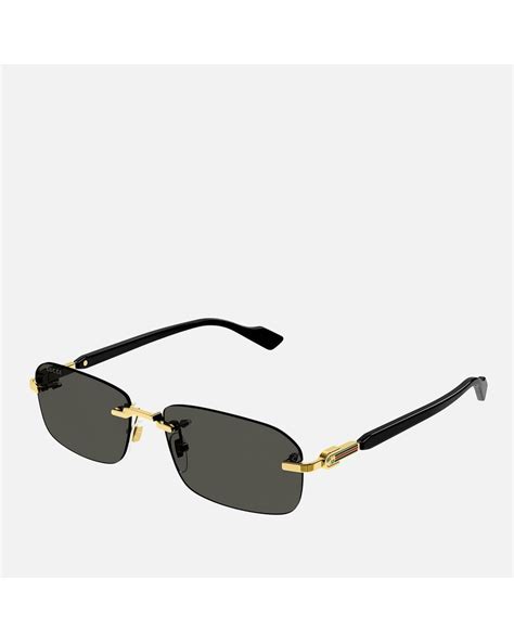 gucci slim rectangular sunglasses